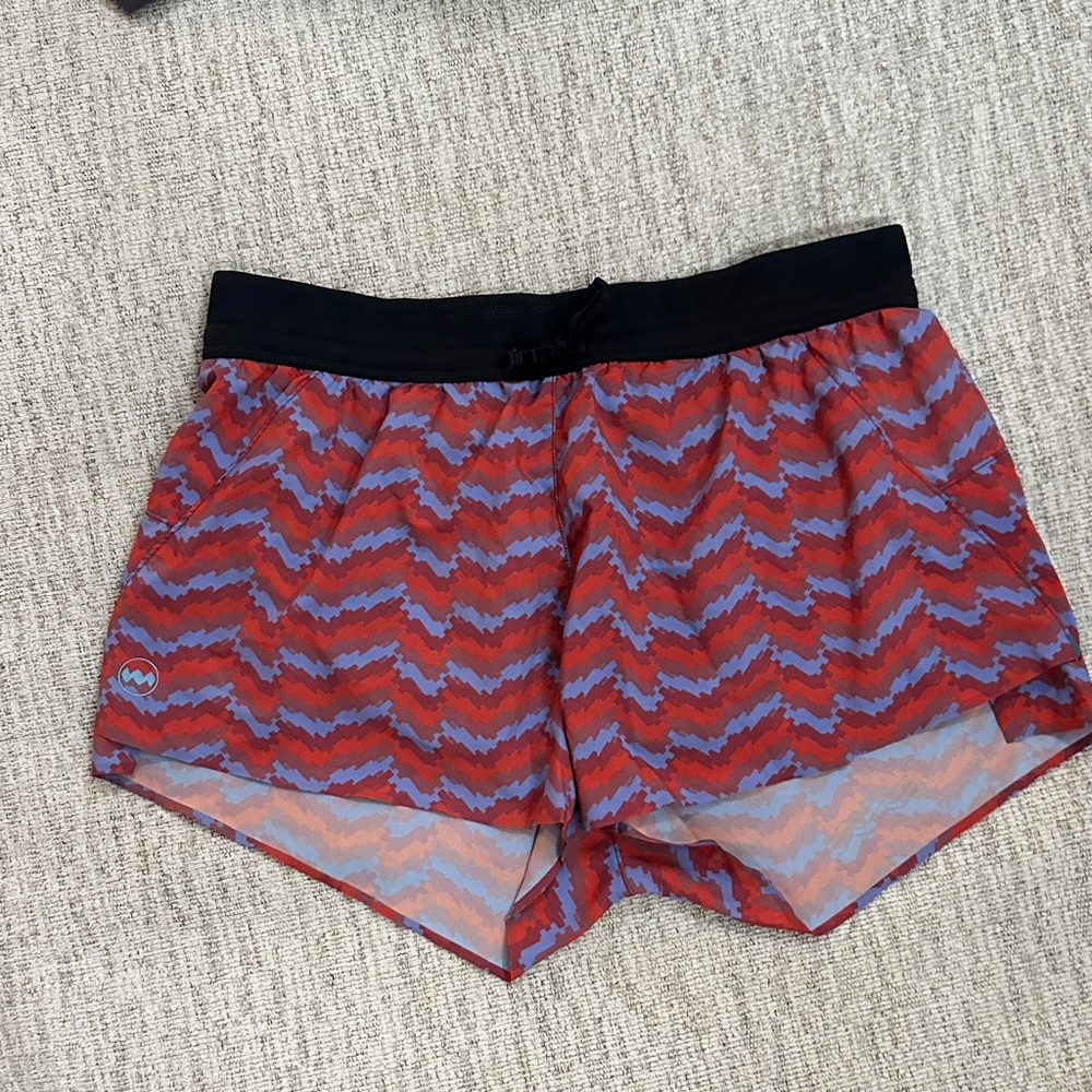 Janji Red and Blue Running Shorts